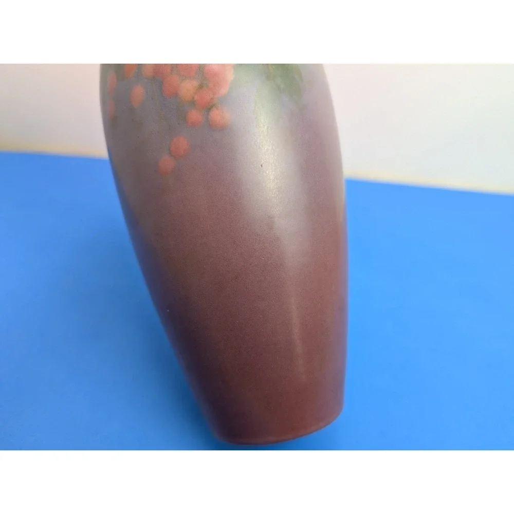 Rookwood Pottery Edward Diers Painted Cherry Branch Vellum Vase 8.75